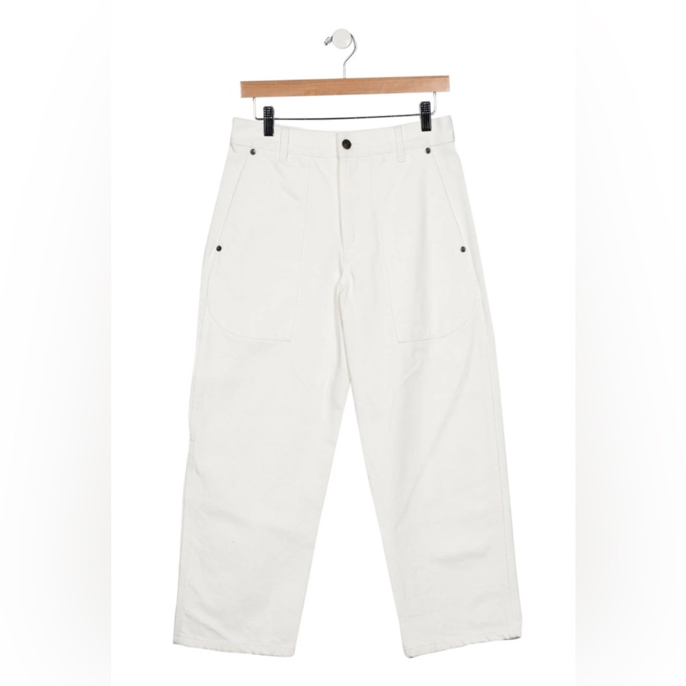 The Row Hester Genuine Designer White Cargo Jeans 8